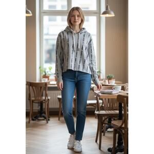 Tommy Jeans Logo Stripe Hoodie Cropped Design SZ Lg NWOT